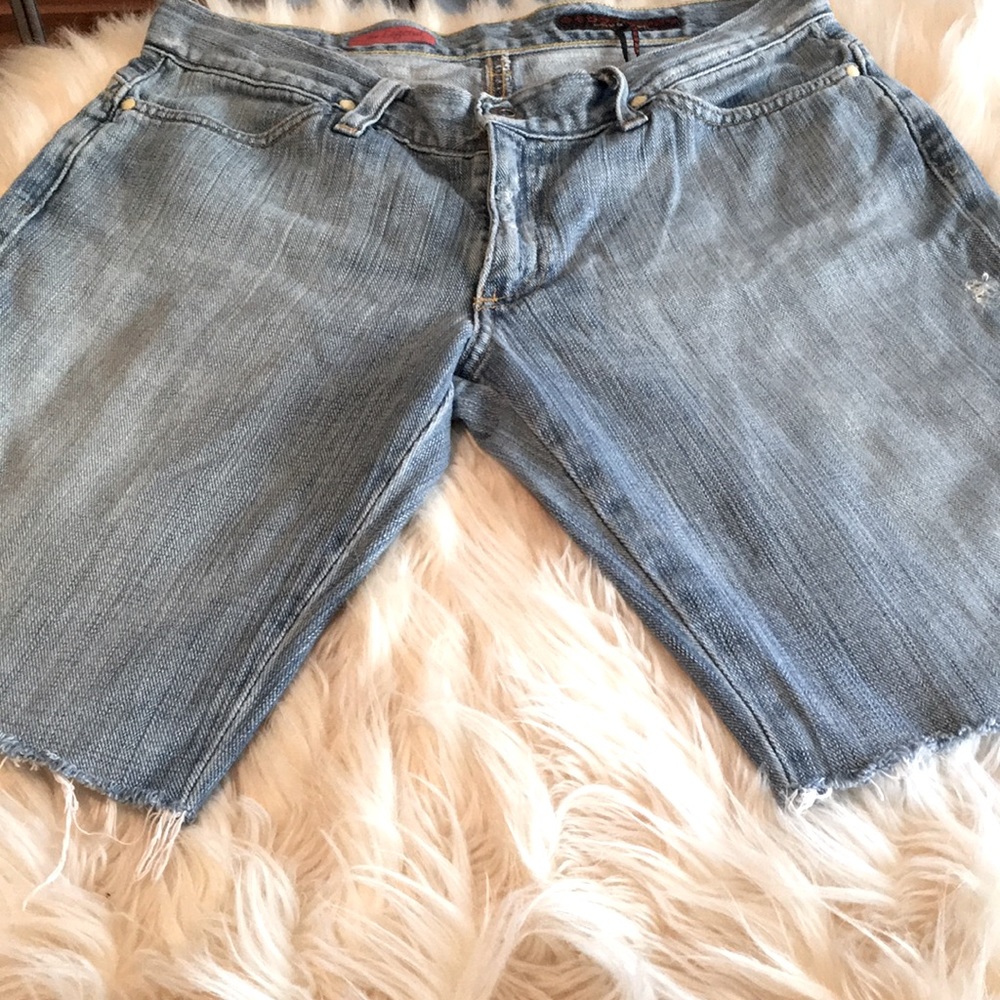 AG distressed denim cutoff shorts